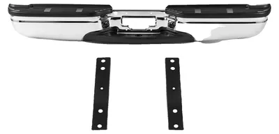 Imagen del producto de Parachoques trasero VEVOR, compatible con Ford F250/Ford F350 Super Duty de 1999 a 2007, parachoques trasero de acero cromado, repuesto de parachoques trasero con iluminación para la placa de matrícula y plataforma de pisada, para el modelo FO1101141, compatible con Ford F250/Ford F350 de 1999 a 2007