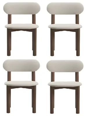 Produktbild von Weißer Esszimmerstuhl Holzstuhl Stuhlset Stühle für Esszimmer und Küche