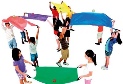Produktbild von Spordas Fallschirm Spielzeug Set - 2 Personen - Set von 6 - Teamwork