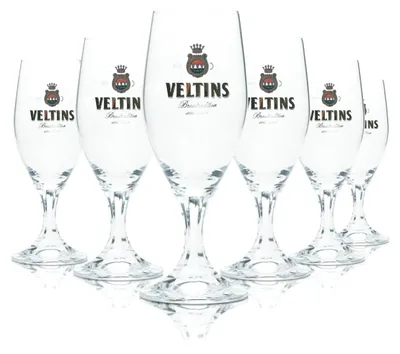 Produktbild von 6x Veltins Bier Glas 0,2l Tulpe Pokal Gläser Brauerei Pils Gastro Bar Beer Cup