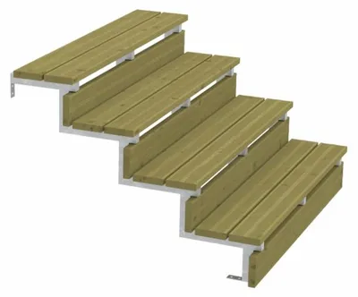 Produktbild von Plus Außentreppe Kiefer/Feuerverzinkt 4 Stufen 120 cm breit