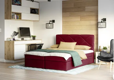 Produktbild von Boxspringbett Schlafzimmerbett MILTON 180x200cm Rot