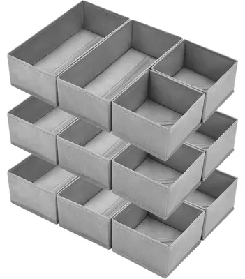 Produktbild von Set mit 12 zusammenklappbaren Aufbewahrungsboxen für die Organisation