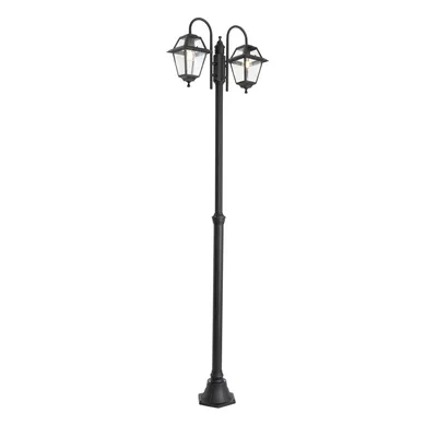 Produktbild von Klassische Außenlaterne Schwarz 235 cm 2 Licht IP44 Berta