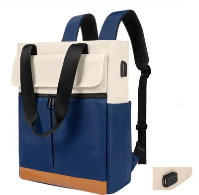 Produktbild von Rucksack,Laptop Umhängetasche Multifunktions Schulrucksack mit USB, Wasserdichter Rucksack Schultertasche - blau