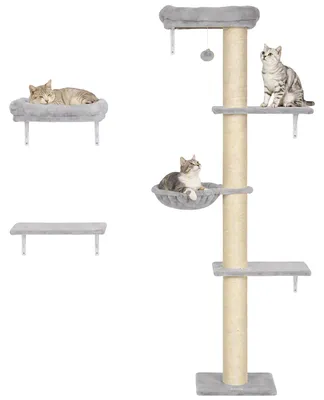 Produktbild von PawHut Kletterwand Katzen, 3-teilig Katzenkletterwand Set, Wandelemente