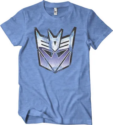 Produktbild von Distressed Decepticon Shield T-Shirt - X-Large - BlueHeather