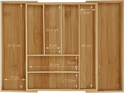 Obrázok produktu pre Box na príbor bambusový výsuvný