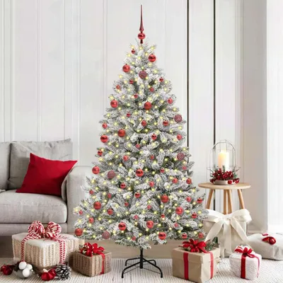 Immagine prodotto di Maison Exclusive - Albero di Natale artificiale verde e bianco, 180 cm, in PVC e metallo