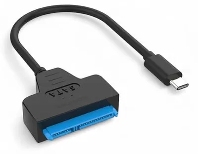 Produktbild von USB C zu SATA Adapter - Typ C auf SATA III Kabel (USB 3.1, 6 Gbit/s) für 2,5 Zoll HDD & SSD Festplatten, 22 Pin, High-Speed Konverter für schnelle Datenübertragung, Plug & Play für Laptop, PC & Mac