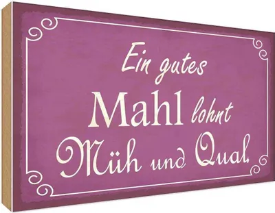 Produktbild von vianmo Holzschild 30x40 cm ein gutes Mahl lohnt Müh Qual Dekoration