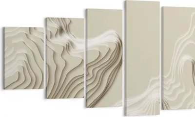 Produktbild von Bild auf Leinwand - Leinwandbild - 5 Teile - Dreidimensional cremig strukturell - 100x60cm - Wand Bild - Wanddeko - Wandbilder - Leinwanddruck - Bilder - Wanddekoration - Leinwand bilder EG100x60-4648