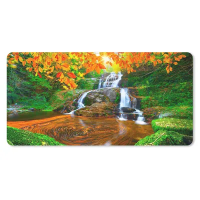 Produktbild von MuchoWow® Mauspad Mousepad Natur - Wasserfall - Steine - Moos - Blätter - Grün 60x30 cm - Mousepads - Maus Mat - Pad - Mausunterlage - Nachhaltig
