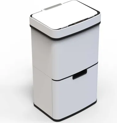 Image de Poubelle automatique tri sélectif blanc 75l - Kitchen Move - BAT-SD802 WHITE - narvik
