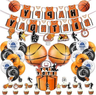 Produktbild von Ballondekorationen für Kinderfeiern - Basketbal-Thema - Folie Ballon - Dekorationen für Geburtstagsfeiern