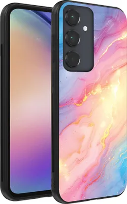 Produktbild von Smartphonica Telefon Fall geeignet für Samsung Galaxy A54 5G mit Regenbogen Glitter Marble Print - TPU Backcover Fall Regenbogen Glitter Marble Design