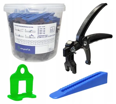 Produktbild von Simplefix Fliesen Nivelliersystem 500 Clips 100 Keile Zange