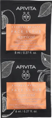 Immagine prodotto di Apivita Express Beauty Detergente viso esfoliante delicato all'albicocca, 2 x 8 ml