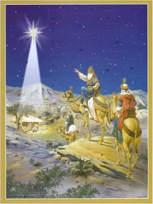 Image de Calendrier de l'Avent grand format : les Rois mages suivent l'étoile