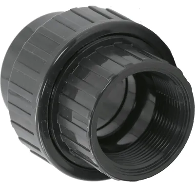 Produktbild von HAF 1x PVC Fittings Verschraubung mit 50mm x 1 1/2" | Klebemuffe x Innengewinde | Adapter aus grauem PVC | PN16 für PVC Rohr, Poolverrohrung & Teich