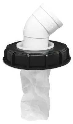 Produktbild von IBC Deckelfilter 150 bis 165 mm Nylon Filterdeckel mit Bogen 45° für Regenwassertank Tonnenfass und IBC Container