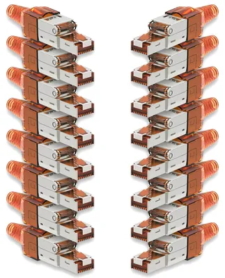 Produktbild von 16x Netzwerk Stecker CAT 7 Werkzeuglos RJ45 CAT7 Netzwerkstecker Netzwerkkabel