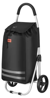 Productafbeelding van Opvouwbare boodschappenwagen, 45 liter, zwart, met geïsoleerde binnenkant