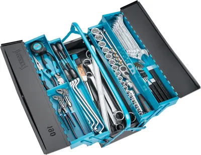 Produktbild von Hazet Metall-Werkzeugkasten, mit Sortiment 190/80, 80-tlg., 3 - 41, PH1 - PH3, PZ1 - PZ2