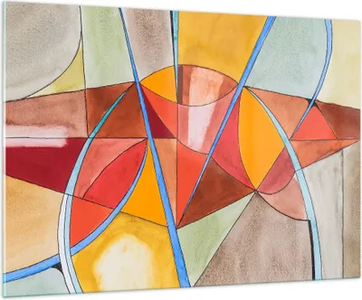 Produktbild von Bilder auf glas - Abstraktion modern - 100x70cm - Glasbilder - Wandbilder - Kunstdruck - zum Aufhängen bereit - Wanddekoration aus Glas - Glas Bilder - Wandbild auf Glas - Einteilig - GAA100x70-3960