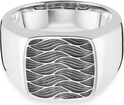 Produktbild von cai Ring 925/- Sterling Silber oxidiert Wellen