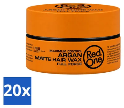 Imagen del producto de 20 unidades de cera matificante para el cabello Red One Argan, acabado mate, 150 ml. Paquete económico