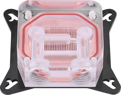 Image de Refroidisseur d'eau pour ordinateur GPU Bloc de refroidissement Base en cuivre Couvercle en POM avec Waterway