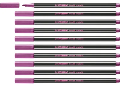 Obrázek produktu pro STABILO Pen 68 metallic, Střední, 1 barva/barev, Metalická růžová, Kuličkový hrot, 1,4 mm, Černá, Růžová