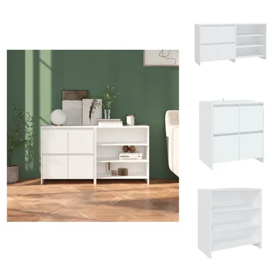 Immagine prodotto di vidaXL Credenza 2 pezzi in legno bianco - Credenze