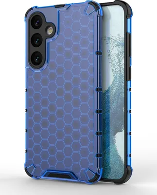 Produktbild von Mobigear Honeycomb  Samsung Galaxy S24 Plus Hülle Hardcase Backcover Stoßfest - Blau