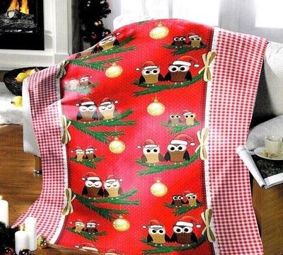 Kuscheldecke 150x200 Wohndecke Decke Mikrofaser  Weihnachten Eule