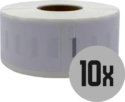 Produktbild von DULA Etiketten - Kompatibel mit Dymo Compatible labels - Weiß - 11352 - S0722520 - Etiketten voor retouradres - 10 rollen - 25 x 54 mm - 500 labels per rol
