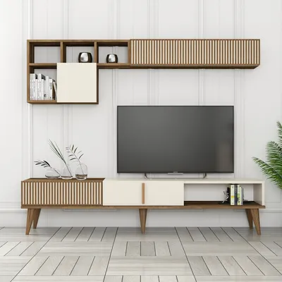 Obrázek produktu pro Skye Decor, Milan TV - ořech, krémová, TV skříňky, ořech, 180 x 40 x 35 cm