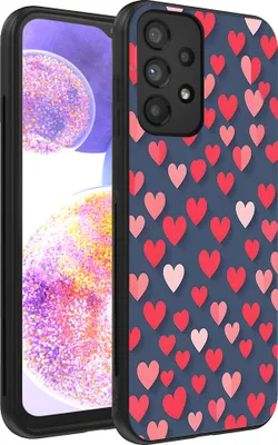 Produktbild von Smartphonica Telefon Fall fit für Samsung Galaxy A23/A23 5G mit rosa und roten Herzen Impressum - TPU Backcover Fall mit rosa und roten Herzen Design