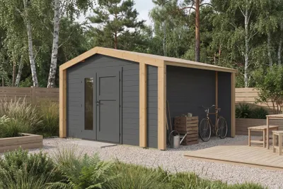 Produktbild von Gartenhaus Killarney, 350x300cm, Anthrazit, 28mm