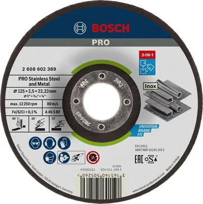 Produktbild von PRO Stainless Steel and Metal 3-in-1 Disc, 125 x 2,5 x 22,23 mm