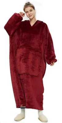 Productafbeelding van Hoodie-deken, extra groot, fleece hoodie - zachte, wollen winterdeken