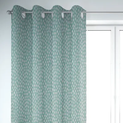 Produktbild von SCHÖNER LEBEN. Vorhang Bayside Tupfen Pinselstriche mint weiß 245cm Aufhängung Ösen