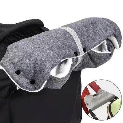 Produktbild von Handwärmer Kinderwagen, Winddichte Kinderwagen Handwärmer mit Fleece-Design, Universal Atmungsaktive Handschuhe Kinderwagen, Wasserdichter Handmuff
