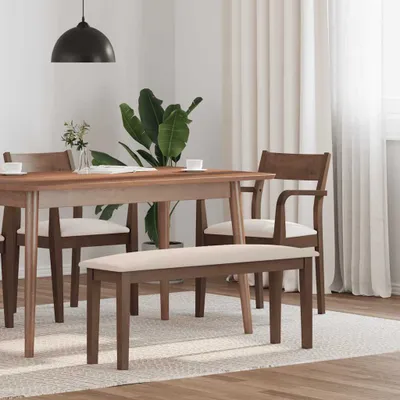Produktbild von Möbel Bank 110 cm Braun Massivholz Gummibaum - Sitzbänke &937