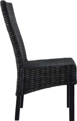 Produktbild von vidaXL Esszimmerstühle 6 Stk. Schwarz Kubu Rattan und Mangoholz