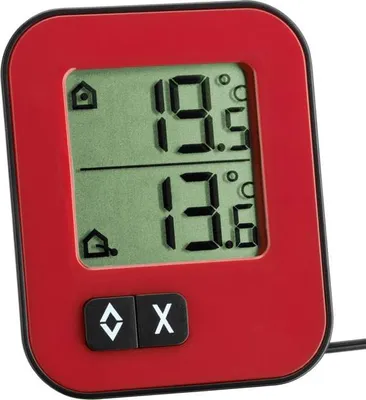 Immagine prodotto di Termometro digitale Min-Max Tfa 30.1043.05 Rosso Con sonda a cavo