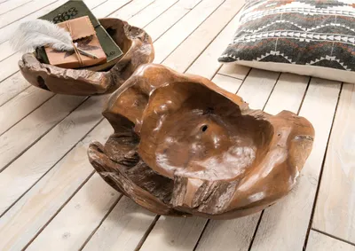 Produktbild von Deko-Schale Rund 40cm Teak Natur
