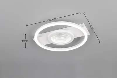 Image de Plafonnier LED, métal, blanc, blanc neutre, rond, L 35 cm