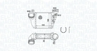 Obrázok produktu pre MAGNETI MARELLI 351319204870 Chladič preplňovaného vzduchu LLK pre VW Golf IV hatchback (1J1) Turbo Intercooler